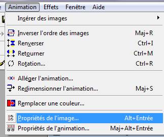 propriété de la l'animation